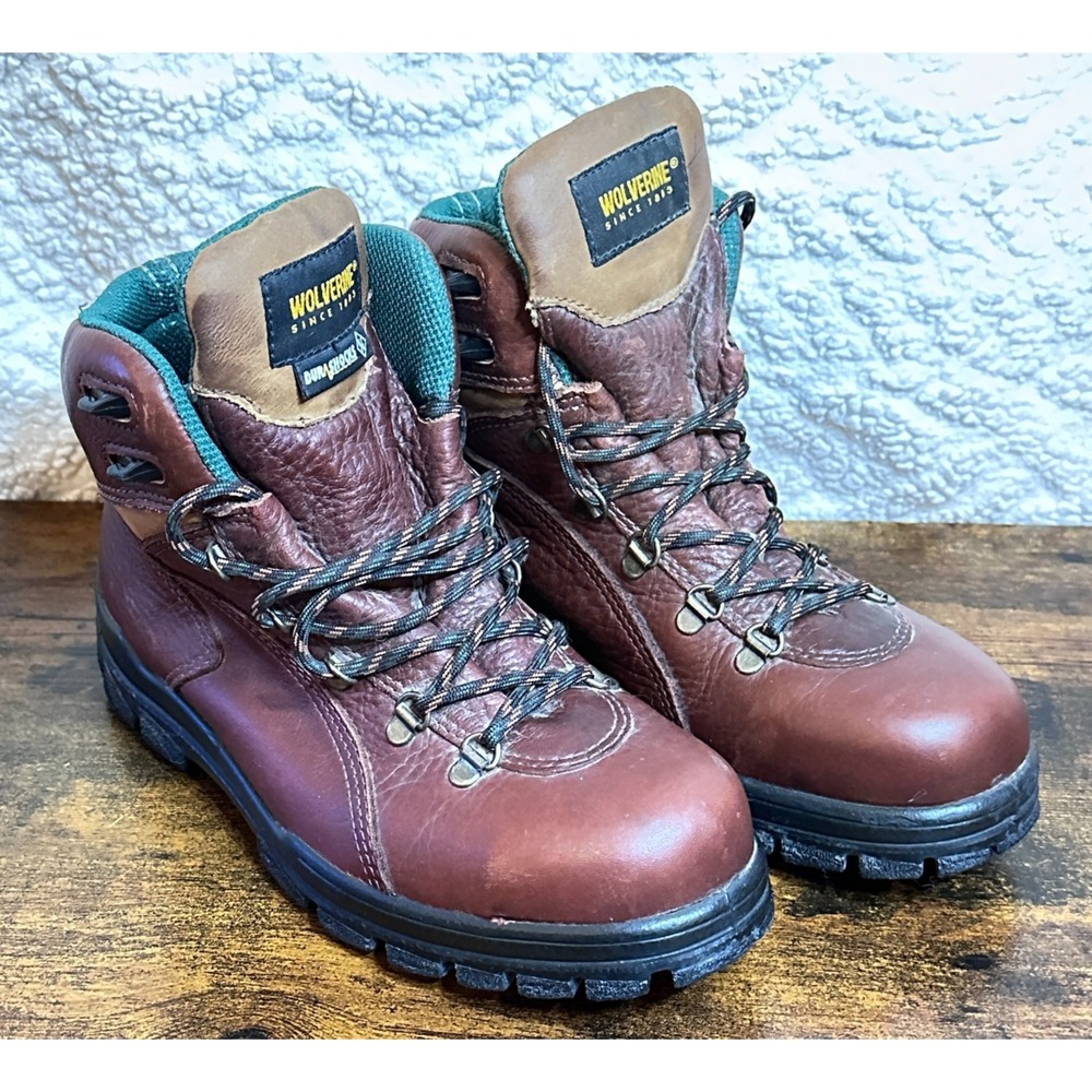 Wolverine DuraShocks Work Boots Brown‎ Leather 03979 Vibram Mens 9.5 M Gorpcore